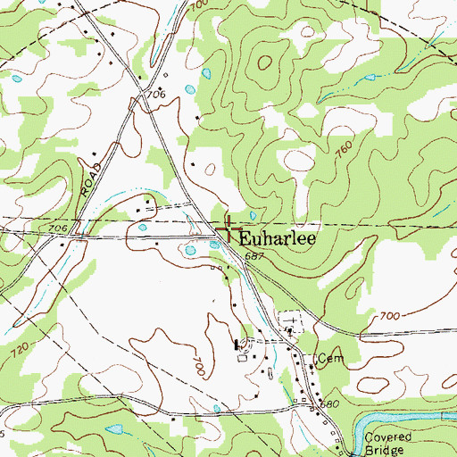 Topographic Map of Euharlee Fire Department, GA