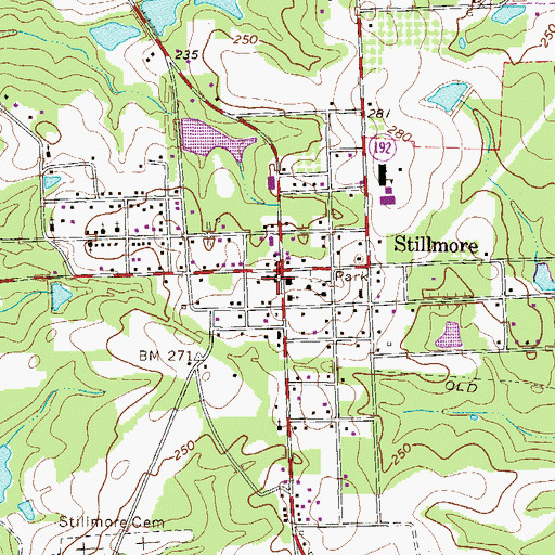 Topographic Map of Emanuel County Volunteer Fire Department Stillmore Station, GA