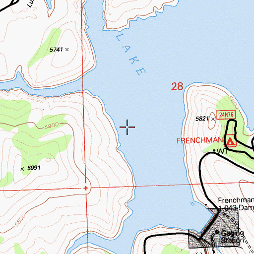 Topographic Map of Frenchman Lake, CA