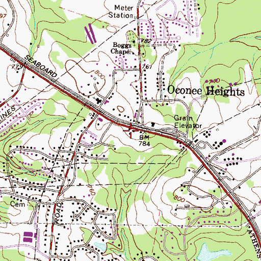 Topographic Map of Athens - Clarke County Fire Department Station 8, GA