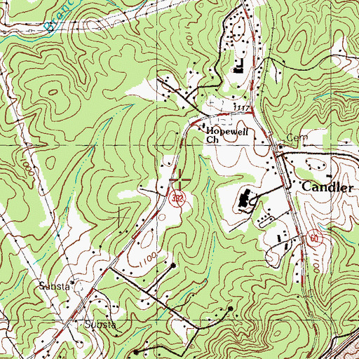 Topographic Map of Hall County Fire Station 9, GA