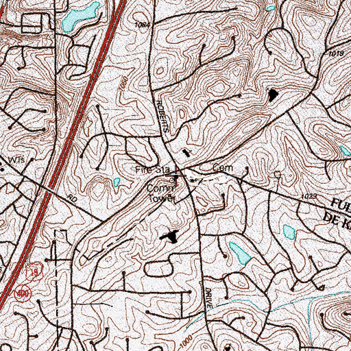 Topographic Map of Sandy Springs Fire Rescue Department Station 1, GA