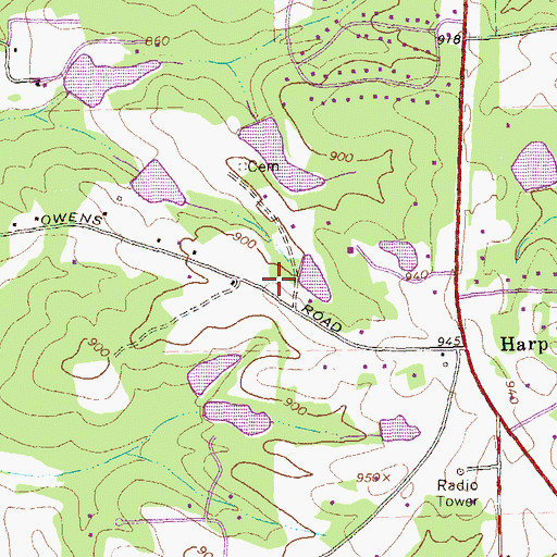 Topographic Map of Fayette County Fire and Emergency Services Station 10, GA