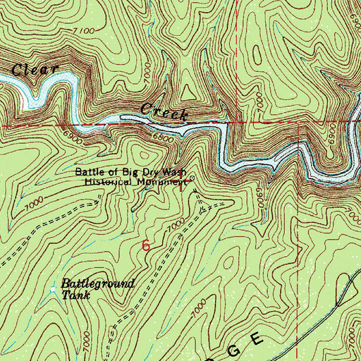 Topographic Map of Battle of Big Dry Wash Historical Monument, AZ