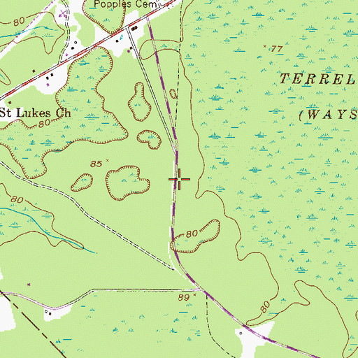 Topographic Map of Hinesville Fire Department Station 2, GA