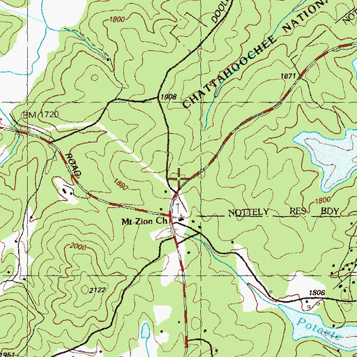 Topographic Map of Union County Fire Department Station 7, GA