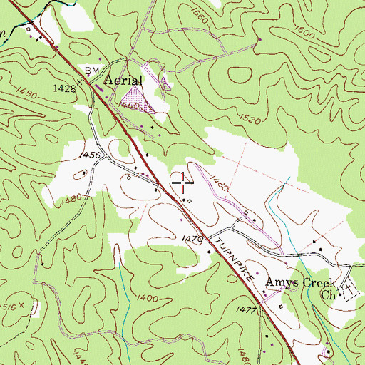 Topographic Map of Habersham County Fire Department Station 16, GA