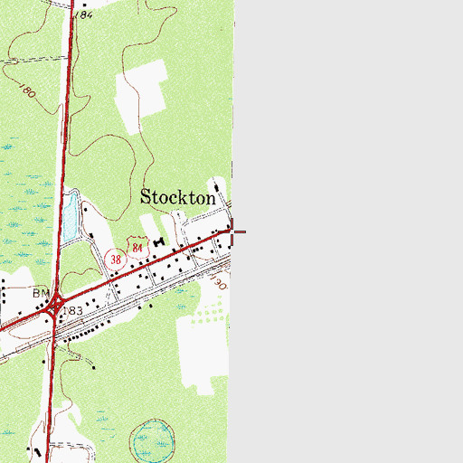 Topographic Map of James E Branch Fire Station, GA