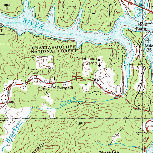 Topographic Map of Union County Fire Department Station 6, GA