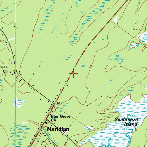 Topographic Map of McIntosh County Fire Department Meridian Station, GA