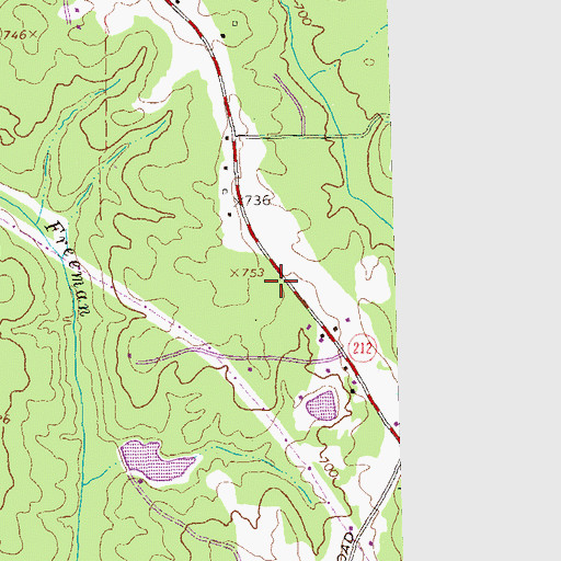 Topographic Map of Newton County Fire Service Station 14, GA