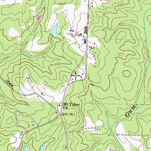 Topographic Map of Newton County Fire Station 9, GA