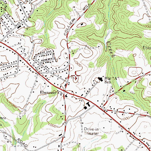 Topographic Map of Taccoa Fire Department Station 11, GA