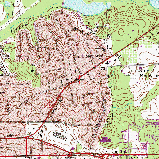 Topographic Map of Americus Fire and Emergency Services Station 3, GA