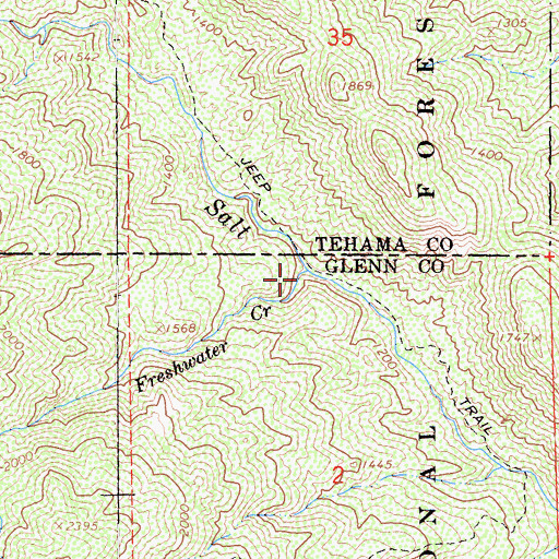 Topographic Map of Freshwater Creek, CA