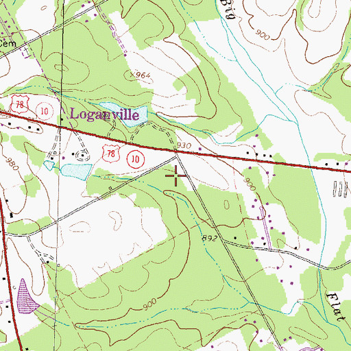 Topographic Map of Walton County Fire Rescue Department Station 2, GA