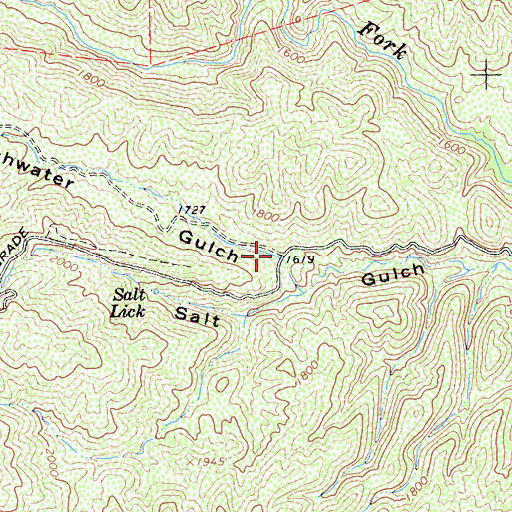 Topographic Map of Freshwater Gulch, CA
