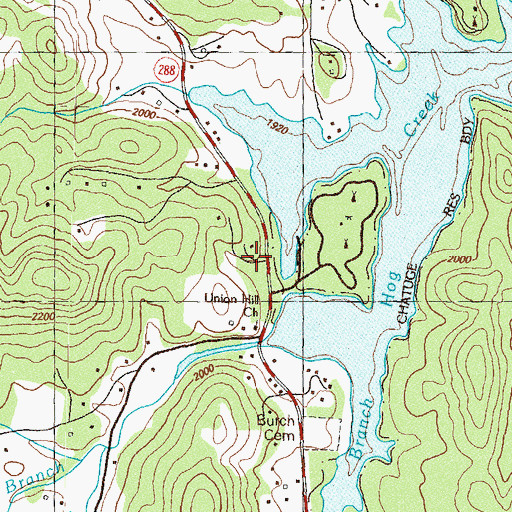 Topographic Map of Towns County Fire and Rescue Station 6, GA