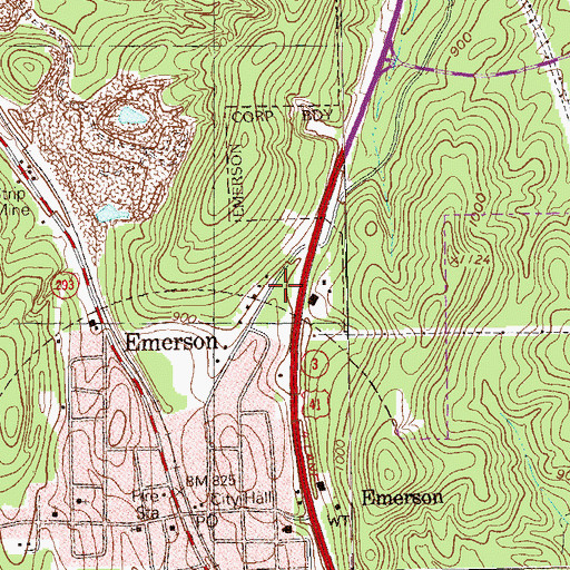 Topographic Map of Bartow County Fire Department Station 6, GA