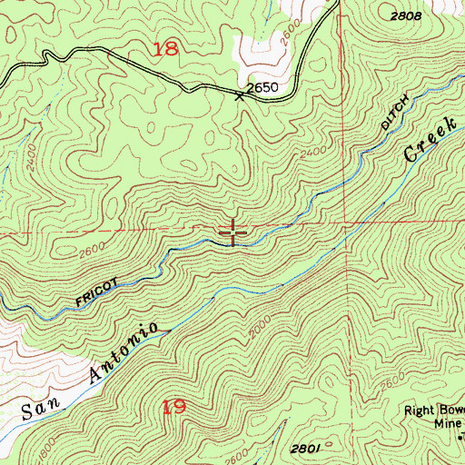 Topographic Map of Fricot Ditch, CA