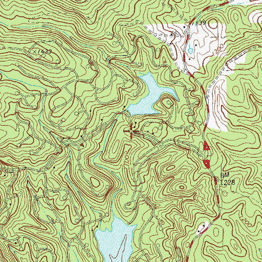 Topographic Map of Cherokee County Fire Department Station 2, GA