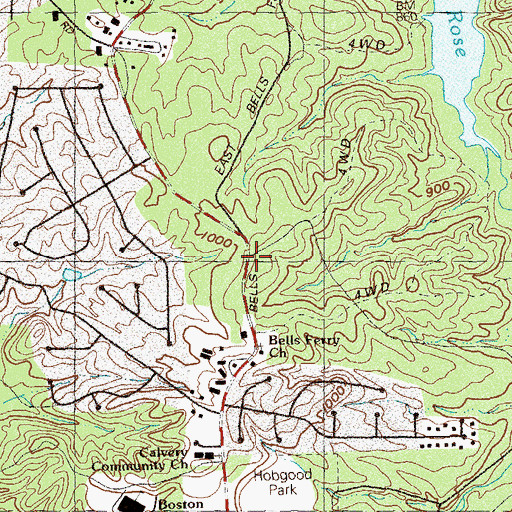 Topographic Map of Oak Grove Fire Department, GA