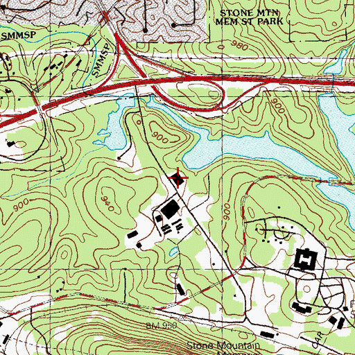 Topographic Map of Stone Mountain Park Department of Public Safety, GA
