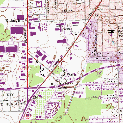 Topographic Map of Albany Fire Department Station 5, GA