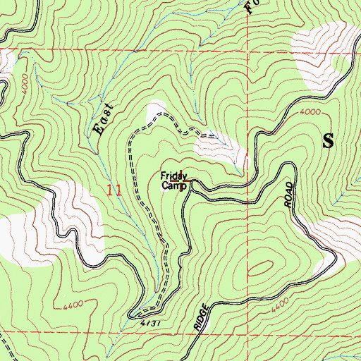 Topographic Map of Friday Camp, CA