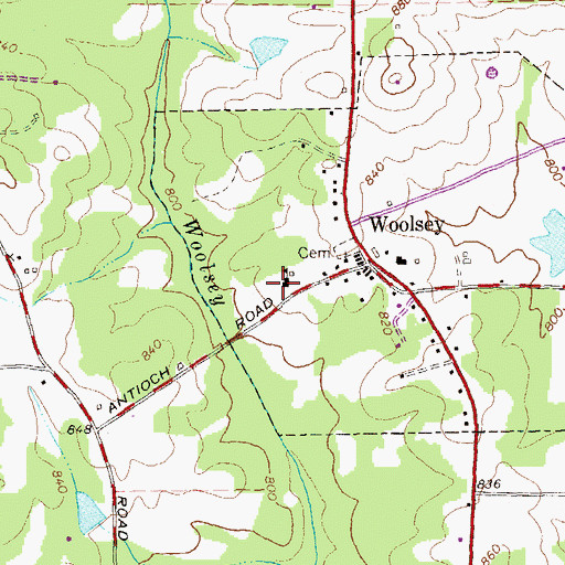 Topographic Map of Fayette County Fire and Emergency Services Station 7, GA