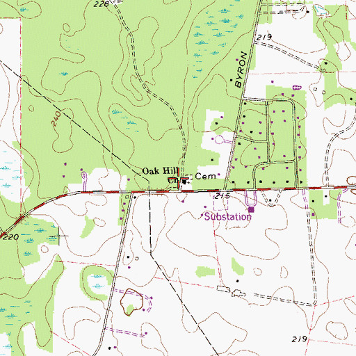 Topographic Map of Albany Fire Department Station 10, GA