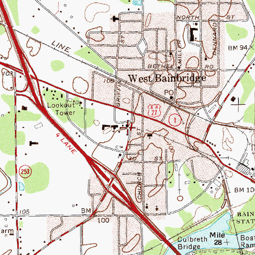 Topographic Map of Bainbridge Fire Department Station 2, GA