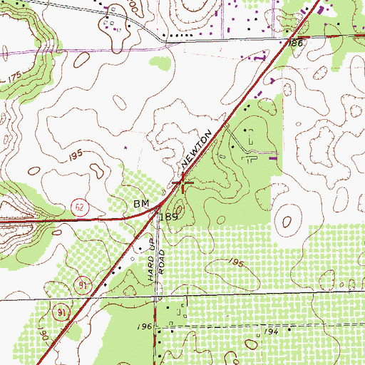 Topographic Map of Albany Fire Department Station 8, GA