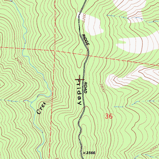 Topographic Map of Friday Ridge, CA