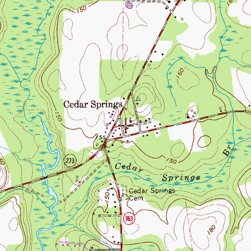 Topographic Map of Early County Fire Department Cedar Springs, GA