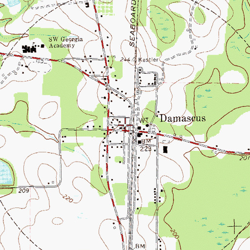Topographic Map of Early County Fire Department Damascus Station, GA