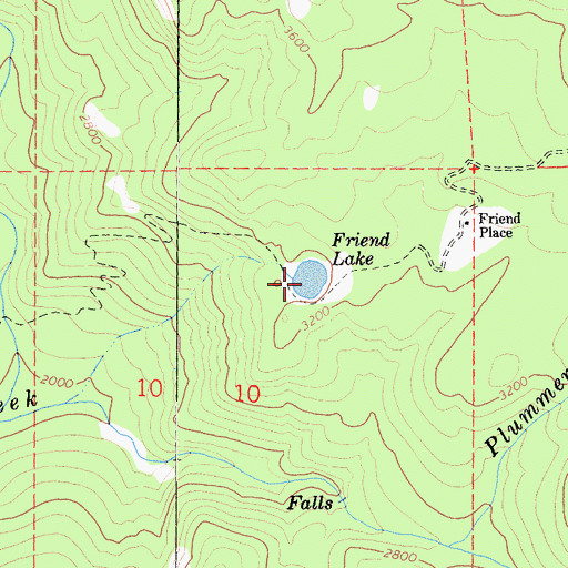 Topographic Map of Friend Lake, CA