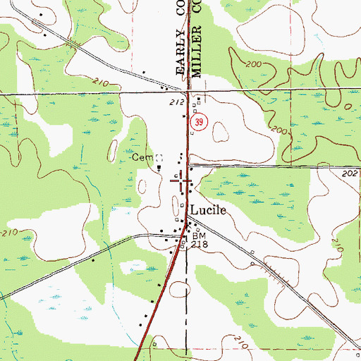 Topographic Map of Early County Fire Department Lucille Station, GA