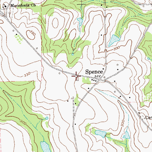 Topographic Map of Grady County Volunteer Fire Department Spence Station, GA