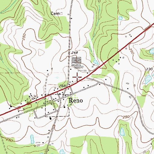 Topographic Map of Grady County Volunteer Fire Department Reno Station, GA