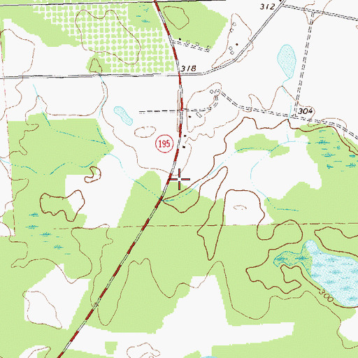 Topographic Map of Lee County Fire Department Station 7 Chokee 2, GA