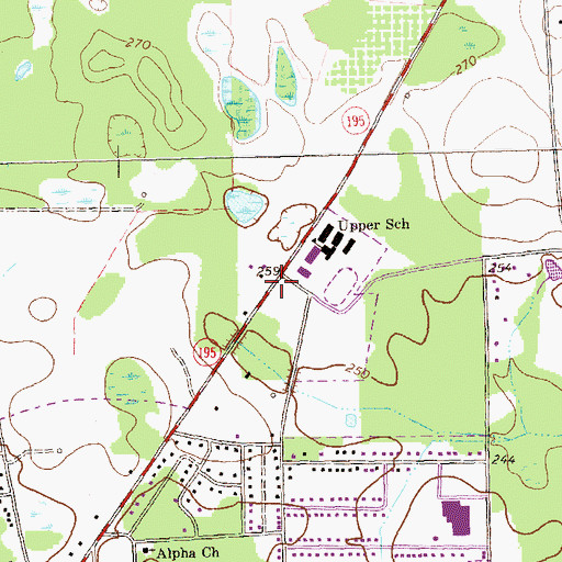 Topographic Map of Lee County Fire Department Station 1 Leesburg, GA