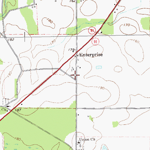 Topographic Map of Miller County Volunteer Fire Department Station 3 - Enterprize Volunteer Fire Department, GA