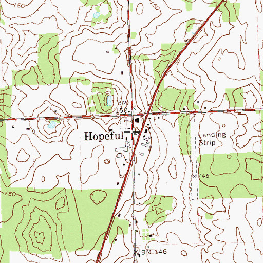 Topographic Map of Hopeful Community Fire Department, GA