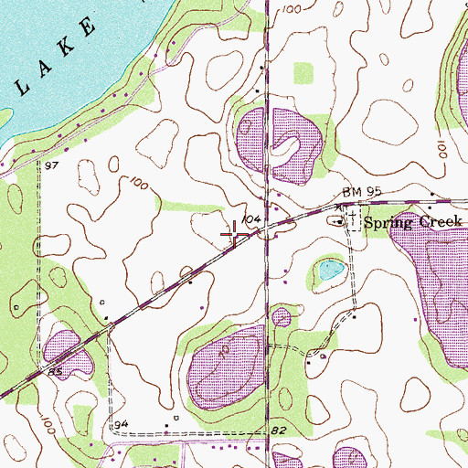 Topographic Map of Spring Creek Volunteer Fire Department, GA