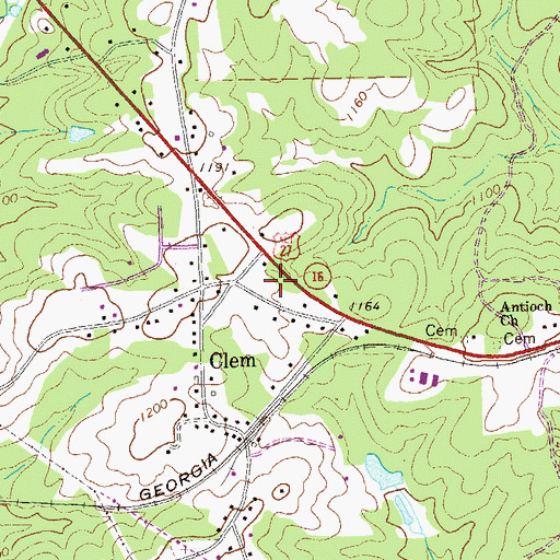 Topographic Map of Carroll County Fire / Rescue Station 5, GA