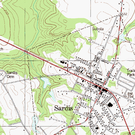 Topographic Map of Burke County Emergency Management Agency Engine Company 12, GA