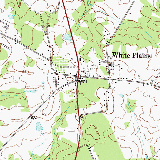 Topographic Map of White Plains Volunteer Fire Department, GA