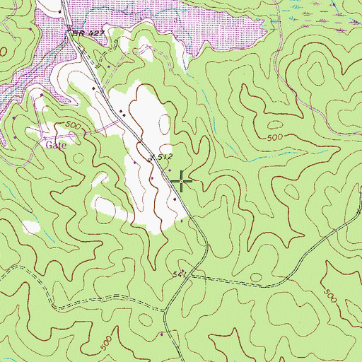 Topographic Map of Walker - Church Volunteer Fire Department, GA