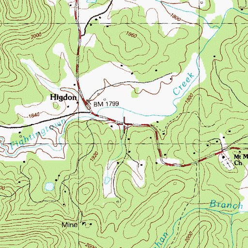 Topographic Map of Fannin County Fire Department Station 6, GA